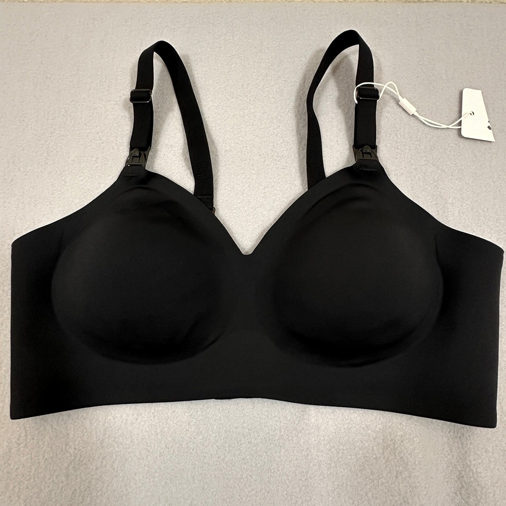 Momcozy Pumping Bra Women XL Black Hands-Free Nursing Seamless Wireless